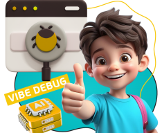 Тестирование & Vibe Debug. Охотники за багами - КИБЕРшкола программирования для детей, компьютерные курсы для школьников, начинающих и подростков - KIBERone г. Левобережный